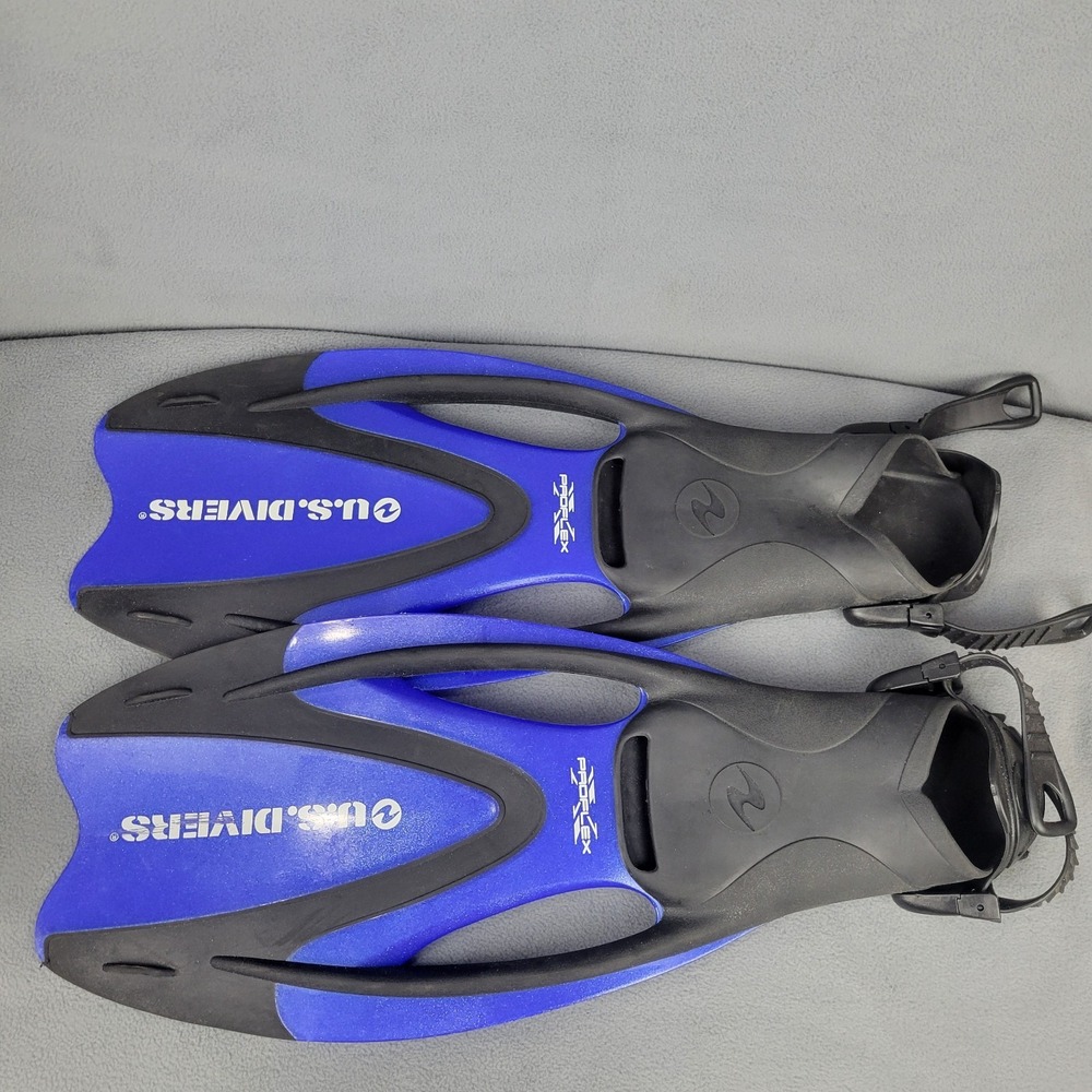 US Divers Proflex Snorkeling Fins‎ Men's 7-10 Black Dual-Composite Vented Blades